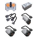 MAYS Power Functions Motor Set Compatible with Lego Technic Cars, 2X XL-Motors, 1x Servo Motor, 1x Remote Control, 2X Extension Cord, 1x Bat