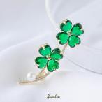 Jeweliss ブローチ トレーフル Trefle クローバー クリスタル コサージュ エメラルドグリーン 四つ葉 フラワー 花 幸福 アクセサリー セレモニー 入学式 卒業…