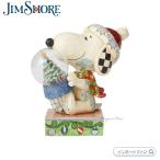 ジムショア スヌーピー ホールディング スノードーム クリスマス ピーナッツ 6005155 Snoopy Holding Dome with Tree Peanuts JimShore