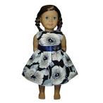 Glamerup Collection: Lovely Mariella - 18 inch Doll Blue Banded Dress, Timeless Classic, Flowers