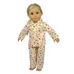 Glamerup: Veronika - "Leaves" Print Pajamas (Top and Bottom) Set, Sized for Most 18 inch Dolls