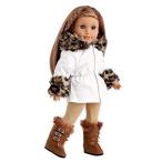 Winter Fun - 3 piece outfit - Ivory Parka with Leggings and Boots - 18 Inch American Girl Doll Clot