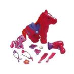 Pink Pony Red Pony Vinyl Toy 10 Pc Horse Family Set Ponies for Kids with 8 Hair Play Accessories 2