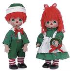 Raggedy Ann &amp; Andy "Raggedy Wishes" Christmas Holiday 12" Dolls by Precious Moments