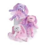 Set of 3 Ballerina Plush Bunnies 10.5" Pink &amp; Lavenders