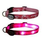 Pink Camo LED Light Up Dog Collar Large/15-20-Inch