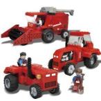 Best-Lock Construction Toys 330pc Red Harvester and Tractor ブロック おもちゃ