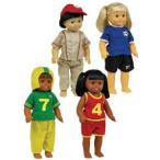 Get Ready Kids Sports Doll Clothes - Set of 4 Outfits ドール 人形 フィギュア