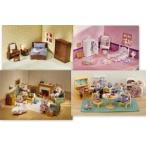 Calico Critters 4 Furniture Sets Lavender Master Bedroom Living Room Kitchen ドール 人形 フィギュ