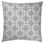 JinStyles Cotton Canvas Trellis Chain Accent Decorative Throw Pillow Cover (Gray &amp; White Square 1