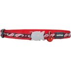 Red Dingo Designer Cat Collar One Size Fits All Paisley Red and Black