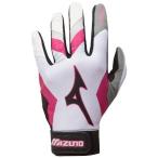 Mizuno Youth Finch Batting Glove White/Pink Large