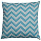 JinStyles Cotton Canvas Chevron Striped Accent Decorative Throw Pillow Cover (Carolina Blue &amp; Whit