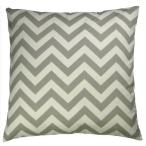 JinStyles Cotton Canvas Chevron Striped Accent Decorative Throw Pillow Cover (Gray &amp; White Square