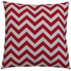 JinStyles Cotton Canvas Chevron Striped Accent Decorative Throw Pillow Cover / Cushion Sham (Red &amp;