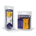 NFL Minnesota Vikings 3 Pack Golf Balls (50 Pack Team Tees)