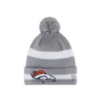 NFL Denver Broncos 2 Tone Striped Pom Knit Grey