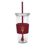 NCAA Arizona State Sun Devils 22 Ounce Insulated Tumbler with Rubber Sleeve and Stir Straw