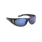 Fisherman Eyewear Grander Original Polarized Sunglasses (Black Frame Gray Lens Blue Mirror Lens Ex
