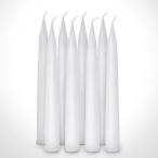 8 NATURAL WHITE TAPER CANDLES - 8" Luxury Unscented Wedding Candles - Slim &amp; Elegant Dripless Set