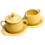 Fiesta Covered Sugar and Creamer Set with Tray Sunflower