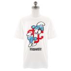 ショッピングディースクエアード DSQUARED2 ディースクエアード 半袖Tシャツ S78GD0092 S24558 SMURFS REGULAR T-SHIRT メンズ スマーフ コラボ 100 WHITE ホワイト