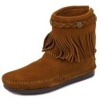 ショッピングMINNETONKA MINNETONKA ミネトンカ フリンジブーツ HI TOP BACK ZIP BOOT 292 レディース 女性 ジップブーツ スエード BROWN ブラウン 5-8