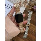 アップルウォッチ バンド AppleWatch バンド ラインストーン メタル バンド バングル サイズ調整 AppleWatchSeries10(42mm)