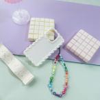 ショッピングスマホ ストラップ スマホストラップ ハンドストラップ 携帯ストラップ iphone16 レインボー ビーズストラップ