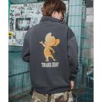  футболка мужской TOM&amp;JERRY Tom . Jerry принт хлопок Touch обратная сторона ворсистый тренировочный с высоким воротником довольно большой American Casual ske-ta- Street б/у одежда MIX Корея 