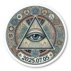3mmm-Illuminati2 20250705 ilmi na TIKKA -do Pro биде ns. глаз Illuminati.... бедствие стикер водонепроницаемый * жаростойкий наклейка 