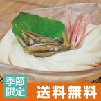 送料無料 期間限定 秋田の夏の味覚「三種町名産じゅんさい」と稲庭うどん8人前 めんつゆ付き 贈答用/紙箱入り/お中元