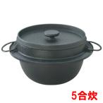 岩鋳 Iwachu ごはん鍋 5合炊 黒 内面ホーロー加工 IH対応 南部鉄器