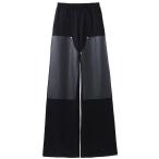 �W�������[�����X�T���o�� JOHN LAWRENCE SULLIVAN Sweat Wide Pants with Leather Patch black JLS-05-08