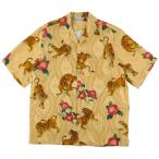 �j�|�A���n NIPOALOHA SILK SHORT SLEEVE ALOHA SHIRT TIGER CAMELLIA x YELLOW NIPOALOHA-N26-SSH01