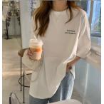 tシャツ レディース 半袖 韓国ファッション ティシャツ ゆったり 大きいサイズ 無地 白 ロゴ ロゴティー ロゴティシャツ ティーシャツ カットソー トップス 3023