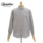 ショッピングジムフレックス ジムフレックス GY-B0196MGS 100/2コットン ストライプ 長袖 ボタンダウン シャツ メンズ Gymphlex [メール便可]