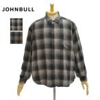 ジョンブル JM254S04 ガーメントダイ ネル オンブレー チェック 長袖 シャツ メンズ Johnbull