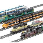 LEGO レゴ互換品 ブロック 電車 列車 鉄道車両 動く 車おもちゃ 循環式レール トレイン レール 駆動付き 男の子 6-7-8-9歳 誕生日 新年 クリスマス プレゼント