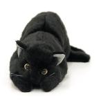 日本製 リアルな猫のぬいぐるみ 58cm (クロネコL目明き)