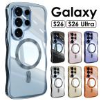 Galaxy S26 ケース クリア Galaxy S26 Ultra ケース うねうね 波紋枠ギャラクシー S26 ケース ギャラクシー S26 Ultra ケース ソフトケース メッキ加工 高級感