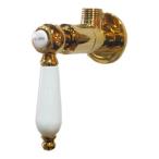 アングル止水栓 壁給水 陶器取っ手 金 ゴールド | 品番INK-0304006GT