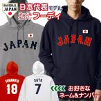オーダーメイド 野球 日本代表 ネーム&ナンバー フーディ 10.0オンス パーカー 名入れ 背番号 侍ジャパン 【ラッピング資材同梱可】 ua-5214 宅配便のみ