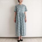 ワンピース Parkes リバティ 半袖 切り替えギャザーキーネックワンピース カワード Mサイズ パークス