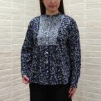 ブラウス Vent d'ouest リバティ 配色ブラウス EDENHAM ネイビー系 38サイズ LIBERTY ヴァンドウェスト