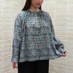 ショッピングリバティ Vent d'ouest LIBERTY クラフトマンシップブラウス ELYSIAN SMOCK サックスブルー系