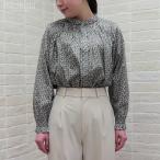 ショッピングローン sosotto リバティ タナローンチビ衿シャーリングブラウス 長袖 Mサイズ Cotton Tail コットン・テイル オフホワイト地 LIBERTY