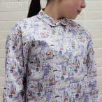 ショッピングローン Parkes リバティ 重ね衿 裾ラウンドカットシャツ ブラウス Mサイズ 長袖 Pride and Bloom/AE プライド・アンド・ブルーム LIBERTY パークス