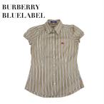 中古 バーバリーブルーレーベル BURBERRY BLUELABEL 半袖 シャツブラウス ストライプ柄 サイズ36 レディース 30代 40代 50代