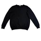 古着 バーバリーズ Burberrys 長袖 ニットセーター クリーニング済み 薄手 ウール 黒 フリーサイズ 男女兼用